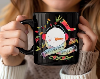 Snowman Christmas Coffee Mug, Holiday Ceramic Cup