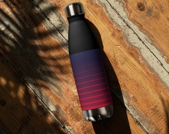 Stainless steel water bottle black with red  unique design bottle motivate you to drink water keep it cold  can use to preserve temperature