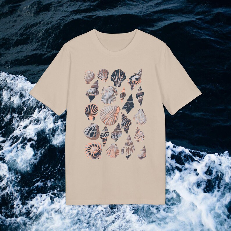 Shell Style Shirt Shell Nature Illustration, Maritime Design T-shirt Made of Cotton ...
