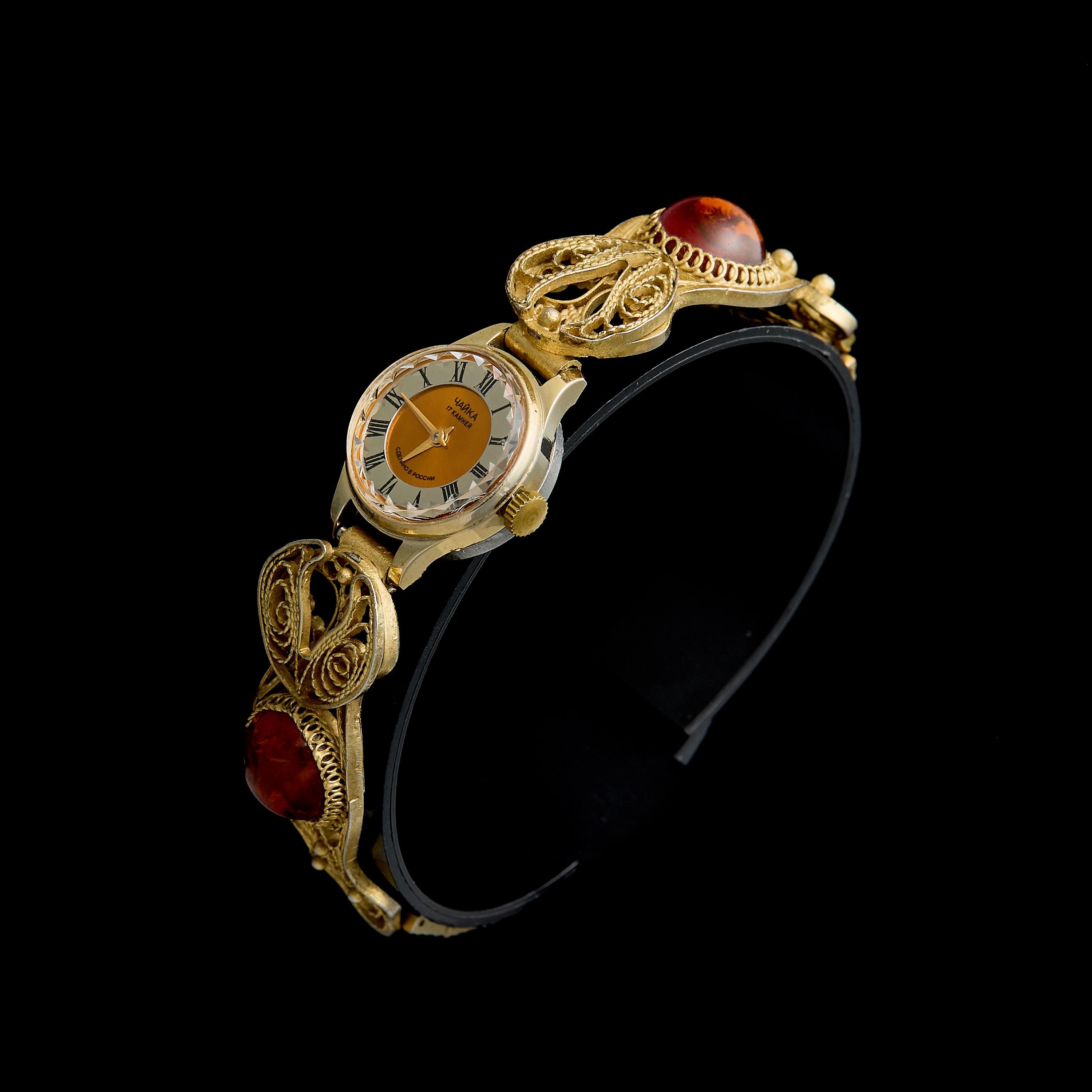 Chaika Ladies Watch ? Amber Bracelet USSR Vintage Chaika Amber Watch ? Will be available Wednesday  main image 2