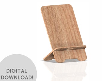 Phone Stand Holder Simple Laser Cutting SVG File CDR File DXF File For Laser Cutting Machine