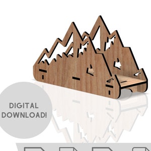 Serviettenhalter Berg Laser geschnitten Holz SVG-Datei CDR-Datei DXF-Datei für Laser-Schneidemaschine