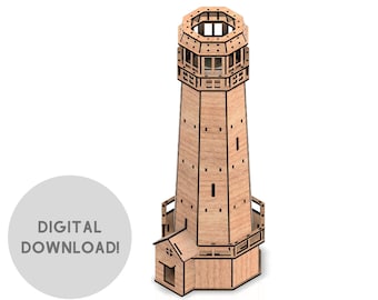 Leuchtturm Kerze Geschenk 3D Puzzle Laser Cut SVG-Datei DXF-Datei PDF-Datei Laser-Schneidemaschine