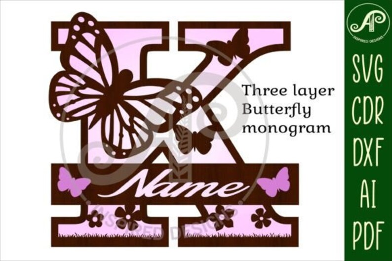 Split Monogram Svg, Split Letter Svg. Alphabet Svg Butterfly Split ...
