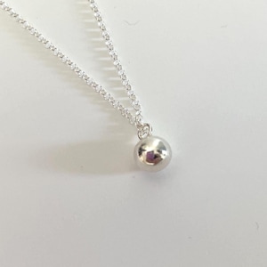 Sterling Silver Ball Pendant Necklace – Minimalist Jewelry, Modern and Elegant Design - Dainty silver necklace - Gift for her