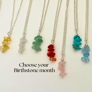 Birthstone necklace perfect as a birthday gift, handmade jewelry, sterling silver necklace, unique gift