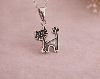 Katthalsband i sterlingsilver - Minimalistiska kattsmycken - Present till kattälskare - Eleganta husdjurssmycken