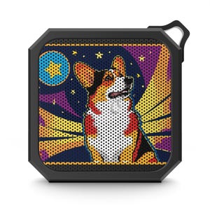 Altavoz Bluetooth para exteriores Cosmic Corgi Lover: sonido portátil y colorido para aventureros