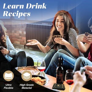 Cocktail Recipe Drink Cards with Bartender Gift Set with large Charts & fun playing games image 10