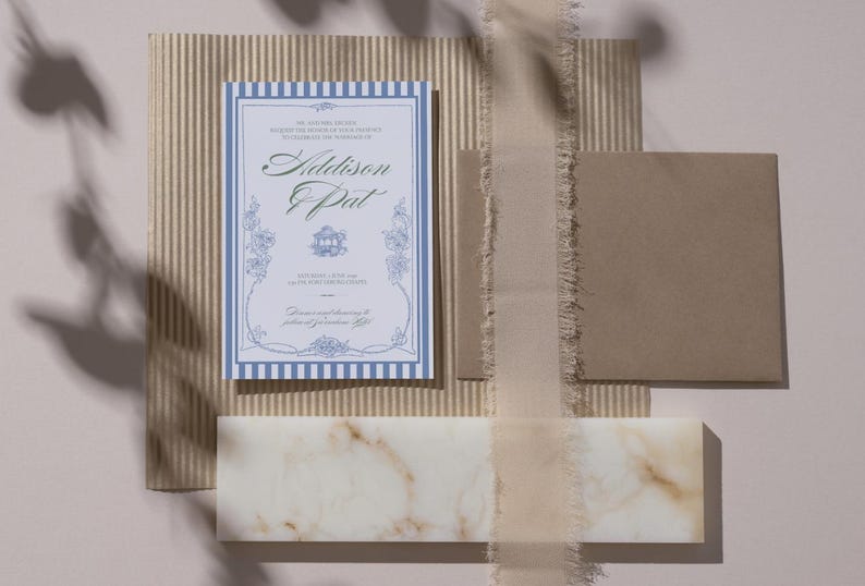 Vintage Wedding Invitation Template | Editable Digital Invite (instant ...