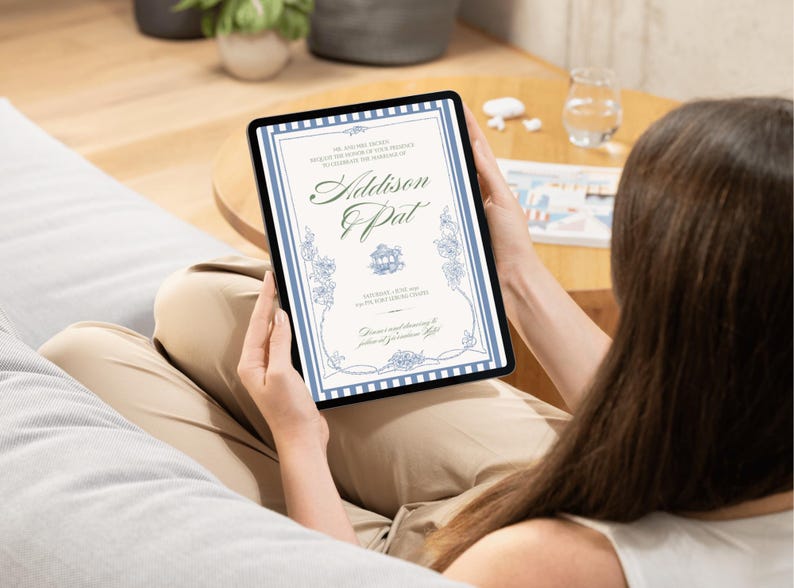 Vintage Wedding Invitation Template | Editable Digital Invite (instant ...