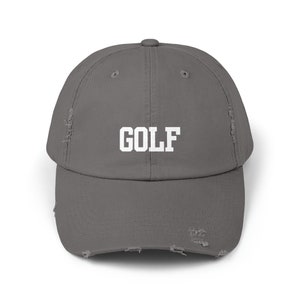 Unisex Distressed Cap, Golf Hat, Hat for Golfer, Golfer&#39;s Hat, Hat that says Golf, Gift for Golfer, Husband Gift, Golfing Hat, Unique Gift
