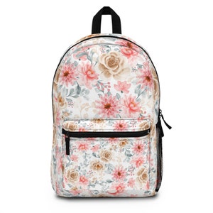 Backpack, Pink Flower Backpack, School Backpack, Trendy Backpack, Flower Backpack, Girly Backpack, Girl Backpack, Floral Backpack, Student