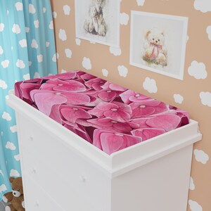 Baby Changing Pad Cover, Pretty Pink Changing Pad, Pink Changing Pad, Changing Pad with Flowers, Cute Changing Pad, Changing Pad for Baby