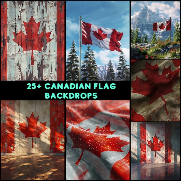 Canada Flag Backdrop | Digital Background for patriots | Social Media Template | Canadian Patriotic Flag | Photoshop Overlay