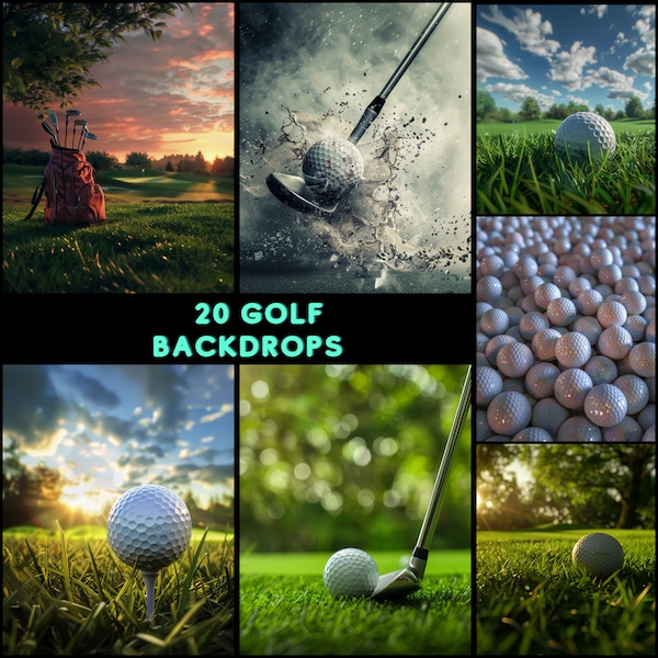 Golf Photoshop Backdrop | Digital Background for Golf Players | Social Media Template | Golf Club Putting Green Ball | Photoshop Overlay