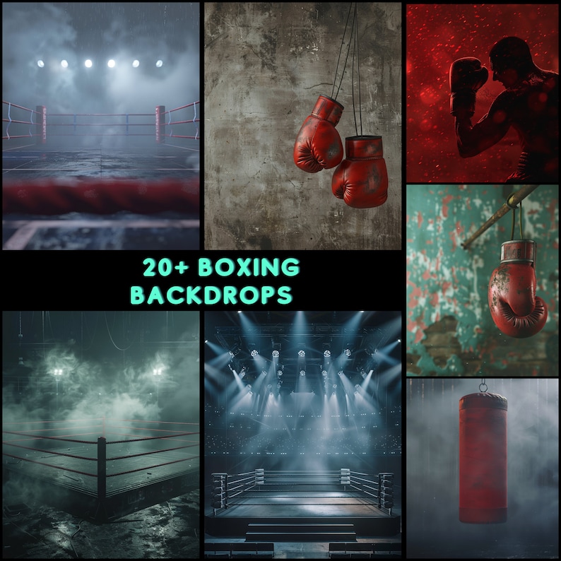 Boxing Photoshop Backdrop | Digital Background for Boxers | Social ...