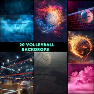 Volleyball Photoshop Backdrop | Digital Background for Volleyball Players | Social Media Template | Volleyball game | Photoshop Overlay