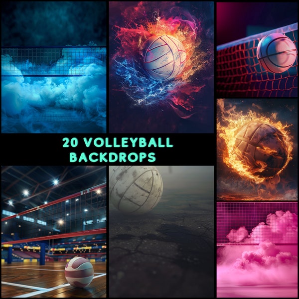 Volleyball Photoshop Backdrop | Digital Background for Volleyball Players | Social Media Template | Volleyball game | Photoshop Overlay