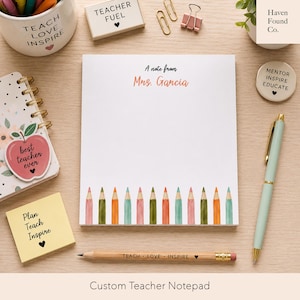 Teacher Appreciation Gift, Personalized Notepad, Customizable Teacher Gift, Teacher Christmas Gifts, Personalized Teacher Notepad 4