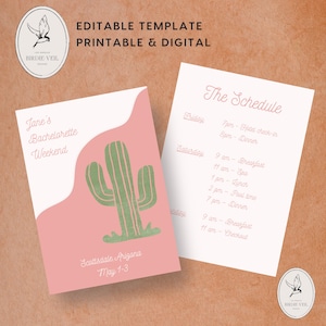 Edytowalny plan wieczoru panieńskiego w Scottsdale Cactus
