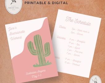 Edytowalny plan wieczoru panieńskiego w Scottsdale Cactus