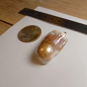 Creamy White 40 mm White Pearl Pendant, White Pearl Pendant Bead