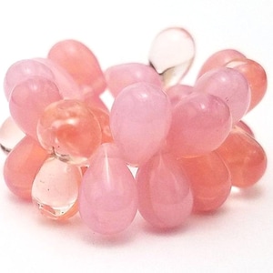 Sophie Rose Pink Czech Glass Beads/6x9mm Pink Mix Glass Teardrop Beads (24) Beads/9 x 6mm Teardrop Beads/Jewelry supplies