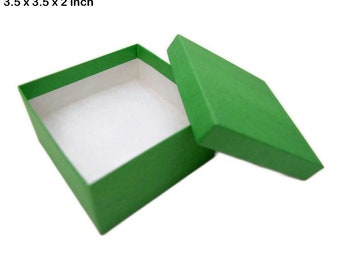 Green or Natural Kraft Gift Box With Removable Cotton Pad|Ready for your Logo|3 Sizes Matte Earring Bracelet Necklace Gift Boxes