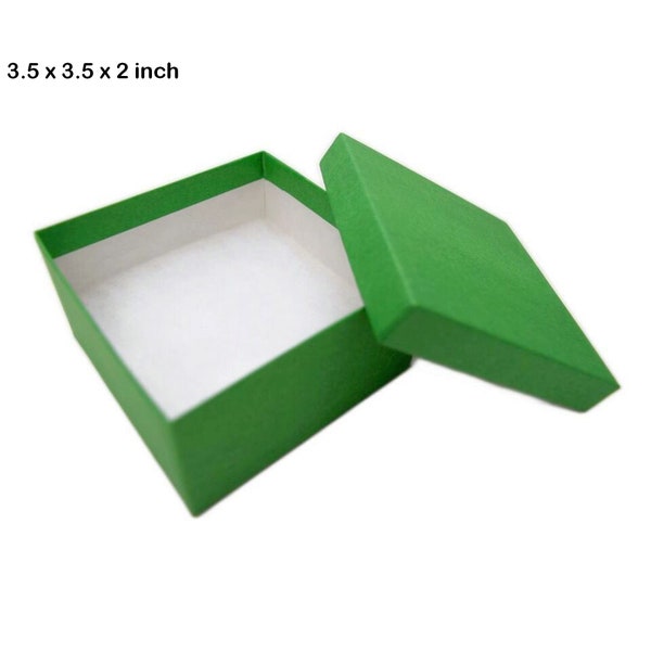 Green or Natural Kraft Gift Box With Removable Cotton Pad|Ready for your Logo|3 Sizes Matte Earring Bracelet Necklace Gift Boxes