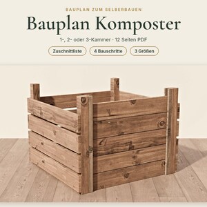 Compost Bin Building Plan – DIY Cut List, Step-by-Step Guide, Metric & Imperial, 3 Sizes, PDF