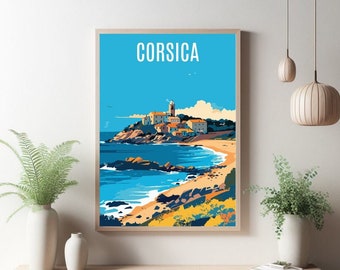 Corsica France Travel Poster Corsica Summer Travel Print Poster Wall Art Home Decor Travel Gift