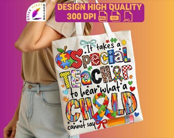 Maestro de autismo PNG, Se necesita un maestro especial para escuchar lo que un niño no puede decir, Conciencia del autismo SVG, Maestro de educación especial PNG, Pieza de rompecabezas PNG,