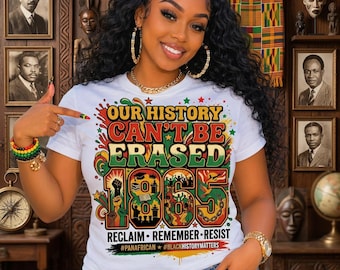 La nostra storia non può essere cancellata PNG, Juneteenth PNG, Afroamericano PNG, Design per maglietta Juneteenth, Storia nera Afro Juneteenth Sublimazione