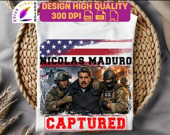 Nicolas Maduro catturato PNG SVG | Venezuela Libre 2026, Design per maglietta Maduro in diretta con protesta politica | Libertà venezuelana | Download digitale
