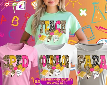 Agradecimiento al Maestro, Regreso a Clases, PNG SVG • PNG coqueto. PNG moderno. Maestro personalizado. Consejero. Enseña. Lazo de lápiz con purpurina de leopardo preppy.