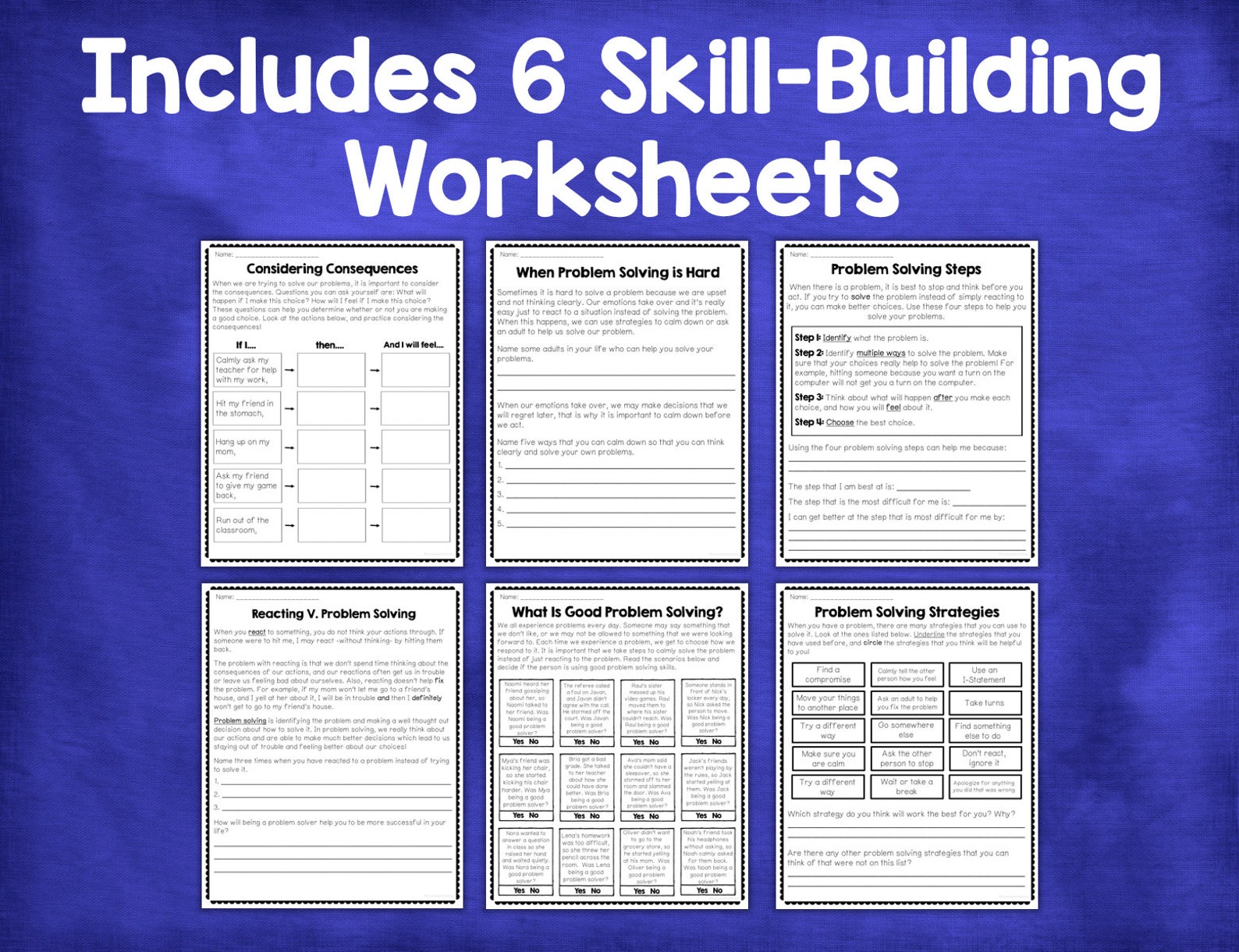 Social Problem Solving Workbook for Kids With 25 Worksheets - Etsy