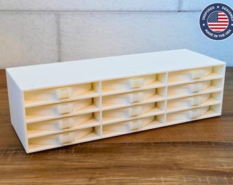 Diamond Painting Tray Storage Organizer (3x4) - Stackable Shelves for 12 Diamond-Hex Trays