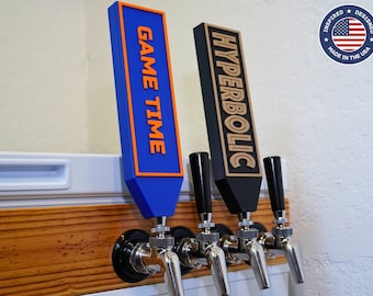 Manija de grifo personalizada multicolor - Manija de grifo personalizada - Hasta 4 colores - Un color base - 3 colores de texto/logotipo