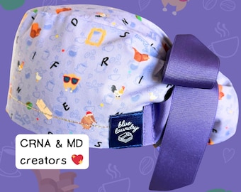 Friends Central Perk Satin Lined Scrub Hat | for anesthesiologists, CRNAs, nurses, surgeons, scrub tech, physician assistant, dentist