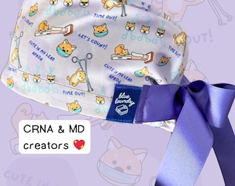 Shiba Inu with Surgical Instruments Scrub Hat | for anesthesiologists, CRNAs, nurses, surgeons, scrub tech, physician assistant, dentist