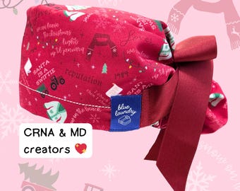 Christmas Holiday Scrub Hat | gifts for surgeons, doctors, CRNAs, nurses, physician assistants, PAs, veterinarians, residents