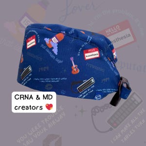 Men&#39;s Anesthesia Scrub Hat | for anesthesiologists, CRNAs, nurse anesthetists, anesthesia assistants, blue laundry