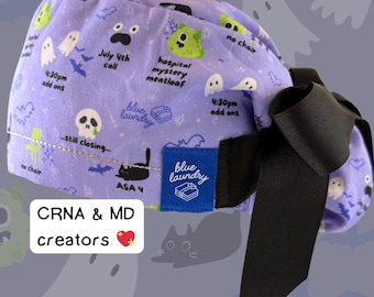 Halloween Anesthesia Holiday Scrub Hat | for anesthesiologists, CRNAs, nurse anesthetists, anesthesiology assistants, residents