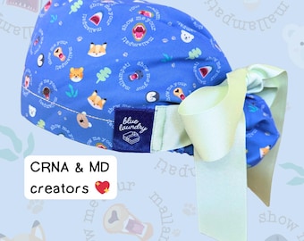 Mallampati Zoo Anesthesia Scrub Hat | for anesthesiologists, CRNAs, pediatric, nurse anesthetists, anesthesia assistants