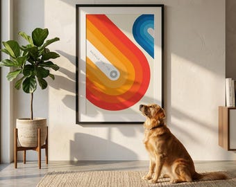 Bauhaus Poster, Geometric Wall Art Print, Mid Century Modern Abstract Art, Minimalist Bauhaus Illustration, Modern Graphic Design Decor