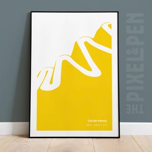 Col De Vence Cycling poster mountain climb Cycling printable Poster col-de-vence Classic Cycling Poster Tour-de-France poster TDF Scene