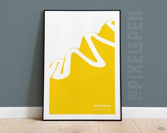 Col De Vence Cycling poster mountain climb Cycling printable Poster col-de-vence Classic Cycling Poster Tour-de-France poster TDF Scene