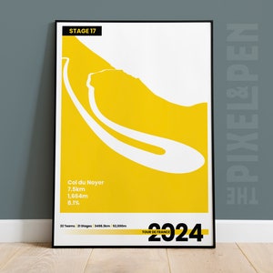 Affiche Tour de France 2024 Col du Noyer TDF2024 Affiche Col-du-Noyer Scène de montagne Art mural Affiche montagne Affiche Tour de France