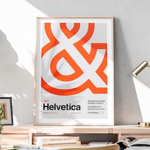 Helvetica Typografische Wandkunst. 1957 Schrift Poster. Geschenk für Grafikdesigner. Geschenk für Texter. Werbeeinladungs-Dekor-Plakat.